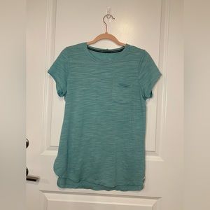 Smartwool Merino Wool Blend Short Sleeve T-Shirt Round Neck Top Aqua Blue Medium